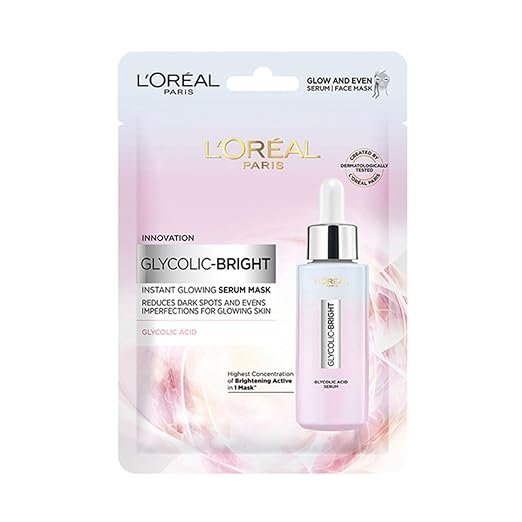 L’Oréal Paris face mask for glowing skin | Serum Sheet Mask | Face Mask for Glowing Skin, 22 g