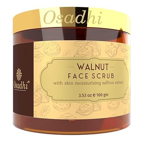 Osadhi Walnut Face Scrub – Detan & Tan Removal Face Scrub for men & women for Oily & Dry Skin, Glowing Skin, Blackhead & Whitehead Remove - 100g