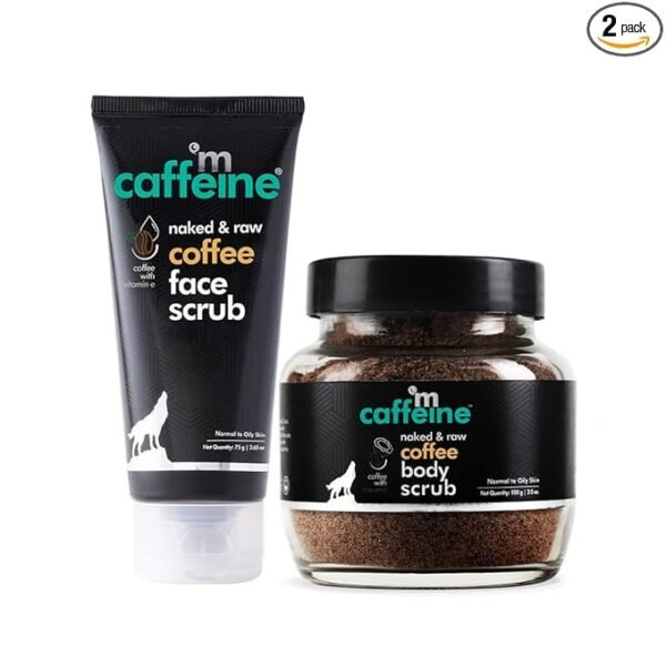 mCaffeine Body Scrub for Tan Removal | Exfoliating Detan Scrubs for Soft & Smooth Skin | Removes Tan, Blackheads and Dirt | For Men & Women | 175gm Value Pack