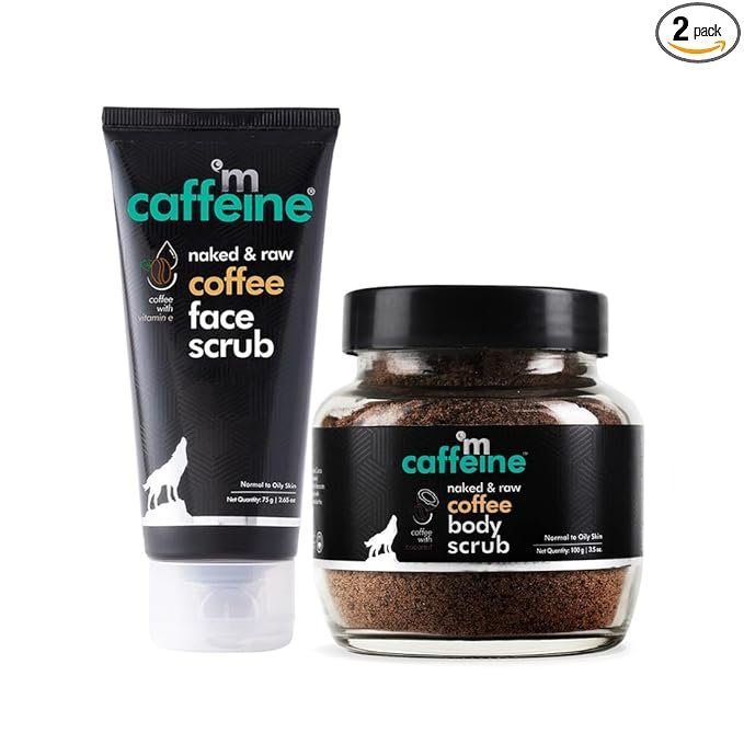 mCaffeine Body Scrub for Tan Removal | Exfoliating Detan Scrubs for Soft & Smooth Skin | Removes Tan, Blackheads and Dirt | For Men & Women | 175gm Value Pack