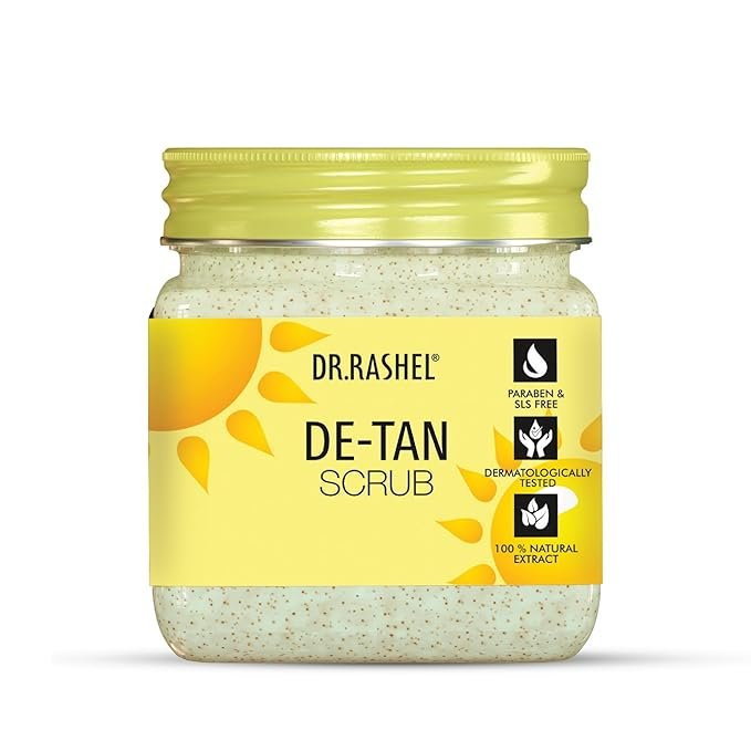 DR.RASHEL De-Tan Scrub For Face & Body (380 Ml) | Revitalizing Tan Removal || Cleanser,Dead Skin|| Blackhead Remover For Deep body scrub Exfoliation