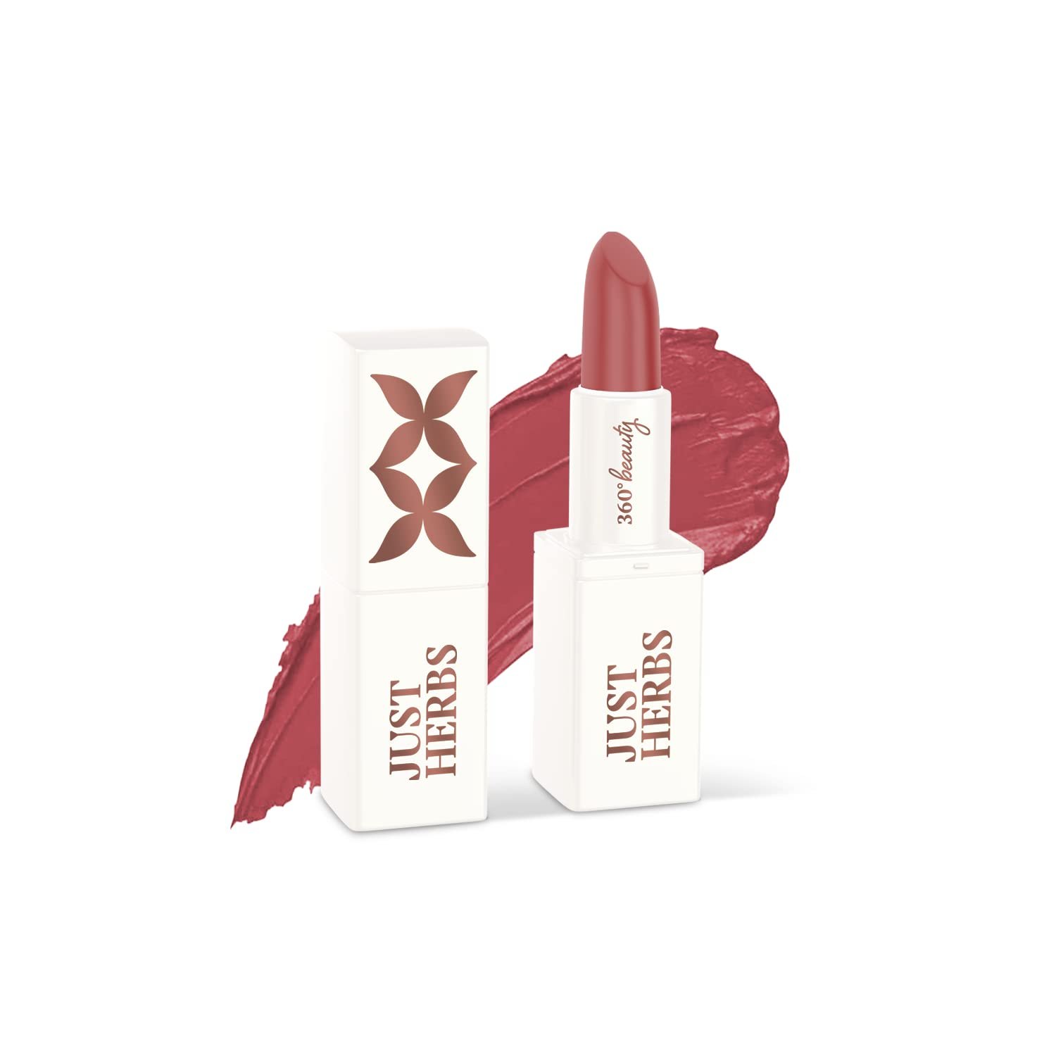 Just Herbs Lipstick For Moisturized Lips - Parabens & Chemical Free 08 Rose Brown (Half - Size) 1.8gm